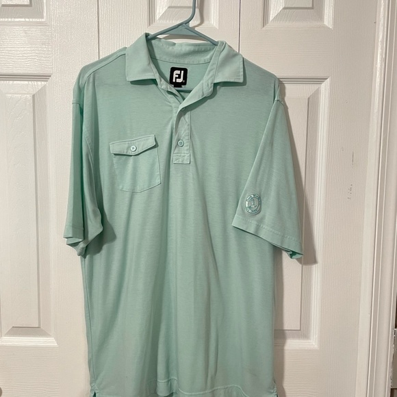 Footjoy FJ Mens Light Green Front Pocket Polo Shirt size Medium - Picture 9 of 9